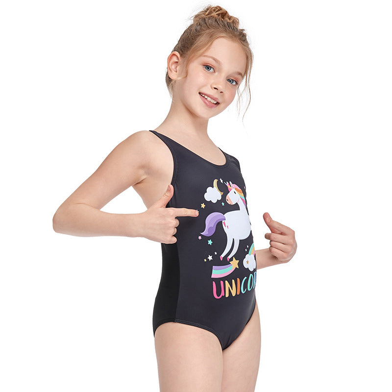 Wholesale pony cute unicorn one-piece children's swimsuit